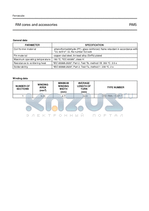 CSV-RM5-1S-6P-T datasheet - RM cores and accessories