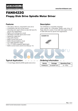 FAN8422G datasheet - Floppy Disk Drive Spindle Motor Driver