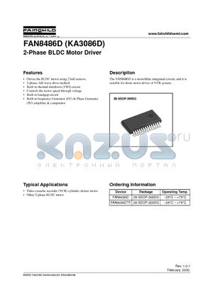 FAN8486D datasheet - 2-Phase BLDC Motor Driver