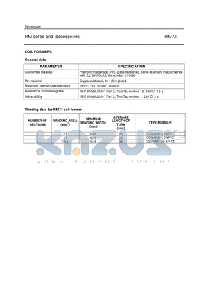 CSV-RM7-1S-4P-C datasheet - RM cores and accessories