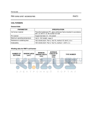 CSV-RM7-2S-8P-TZ datasheet - RM cores and accessories