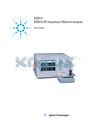 E4991A datasheet - RF Impedance/Material Analyzer