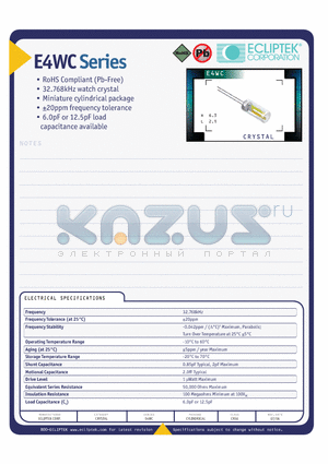 E4WCDA06-32768K datasheet - CRYSTAL