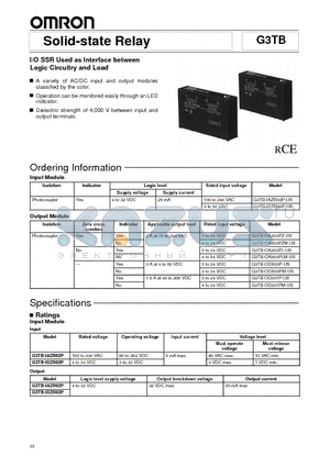 G3TB-OA203PZ-US datasheet - Solid-state Relay