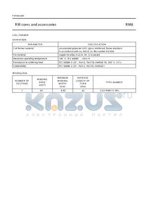 CSV-RM8-1S-8PL datasheet - RM cores and acces sories