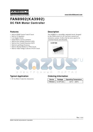 FAN8902 datasheet - DC FAN Motor Controller