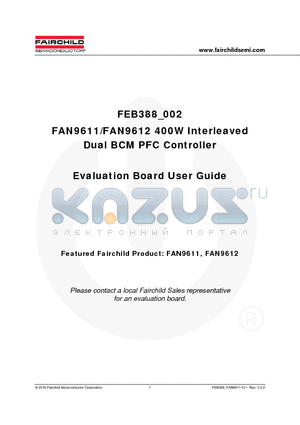 FAN9611 datasheet - Dual BCM PFC Controller