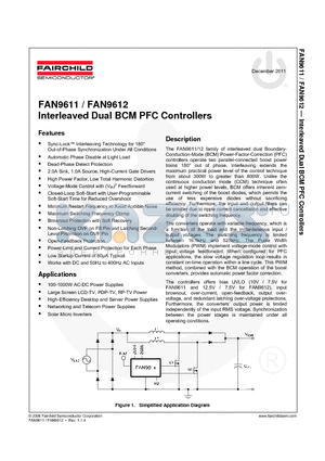 FAN9611_1112 datasheet - Interleaved Dual BCM PFC Controllers