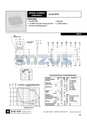 CSW48051 datasheet - Switch SP4T