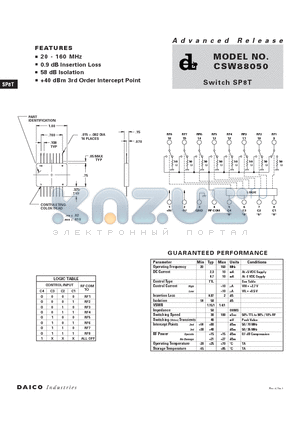 CSW88050 datasheet - Switch SP8T