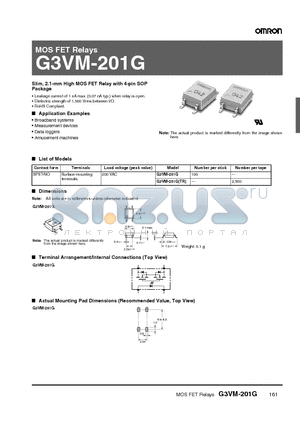 G3VM-201G datasheet - MOS FET Relays