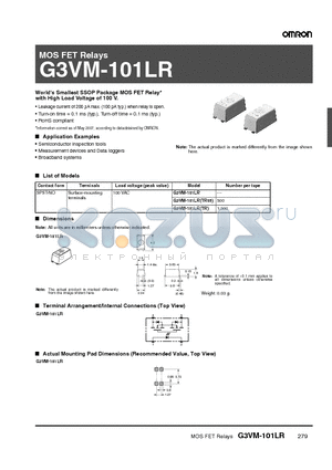 G3VM-101LRTR datasheet - MOS FET Relays