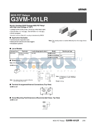G3VM-101LRTR05 datasheet - MOS FET Relays