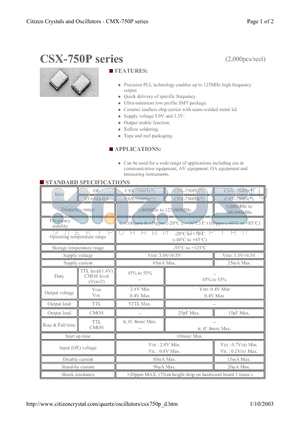 CSX-750P datasheet - CSX-750P