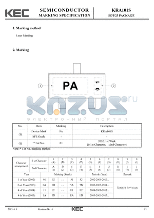 KRA101S datasheet - SOT-23 PACKAGE