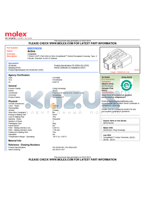 351510310 datasheet - 7.30mm (.287