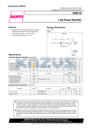 DSK10B datasheet - 1.0A Power Rectifier