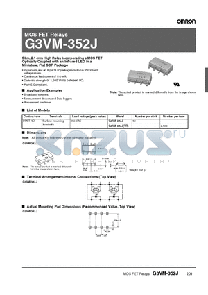 G3VM-352JTR datasheet - MOS FET Relays