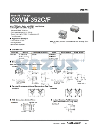 G3VM-352F datasheet - MOS FET Relays