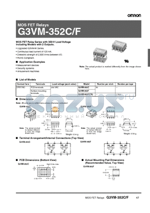 G3VM-352FTR datasheet - MOS FET Relays