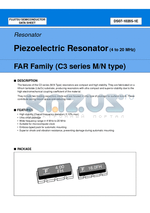 FAR-C3CM-04000-F00-R datasheet - Piezoelectric Resonator (4 to 20 MHz)