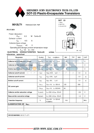 9012LT1 datasheet - SOT-23 Plastic-Encapsulate Transistors