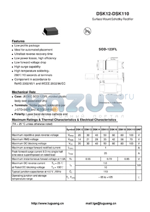 DSK15 datasheet - Surface Mount Schottky Rectifier