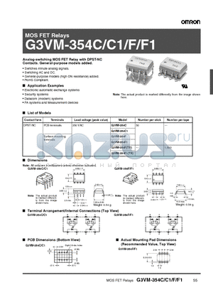 G3VM-354F datasheet - MOS FET Relays