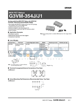 G3VM-354J1TR datasheet - MOS FET Relays