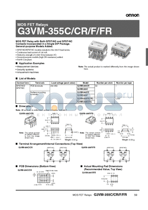 G3VM-355CR datasheet - MOS FET Relays