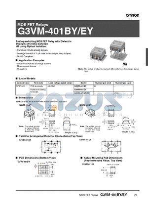 G3VM-401BY datasheet - MOS FET Relays