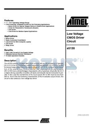 E5130 datasheet - LOW VOLTAGE CMOS DRIVER CIRCUIT