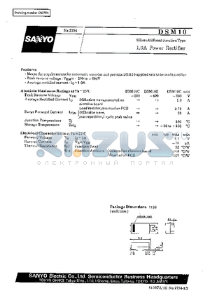 DSM10 datasheet - 1.0A Power Rectifier