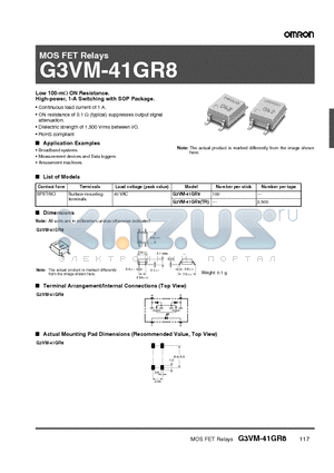 G3VM-41GR8TR datasheet - MOS FET Relays