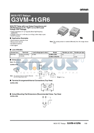 G3VM-41GR6_10 datasheet - MOS FET Relays