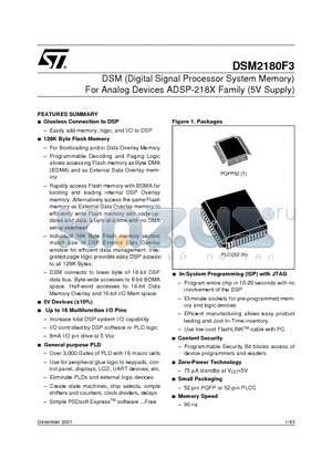 DSM2180F315K6 datasheet - DSM (Digital Signal Processor System Memory) For Analog Devices ADSP-218X Family (5V Supply)