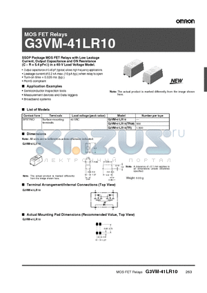 G3VM-41LR10TR datasheet - MOS FET Relays