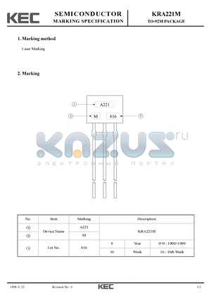 KRA221M datasheet - TO-92M PACKAGE