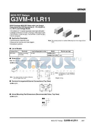 G3VM-41LR11TR datasheet - MOS FET Relays