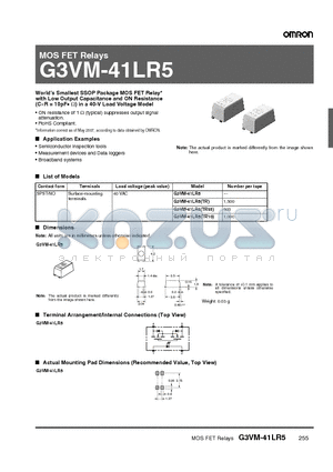 G3VM-41LR5TR05 datasheet - MOS FET Relays