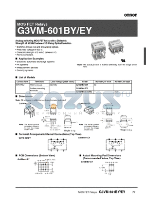 G3VM-601EY datasheet - MOS FET Relays