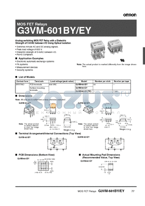 G3VM-601EYTR datasheet - MOS FET Relays