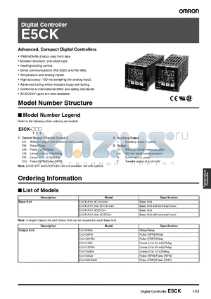 E53-COV07 datasheet - Advanced, Compact Digital Controllers