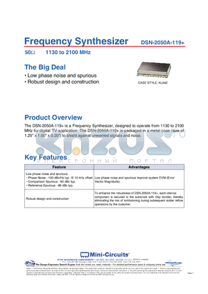 DSN-2050A-119 datasheet - Frequency Synthesizer