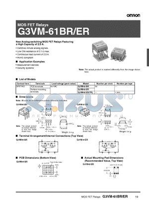 G3VM-61ERTR datasheet - MOS FET Relays