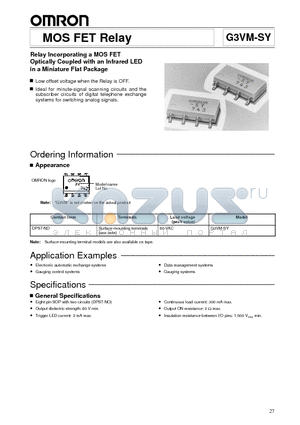 G3VM-SY datasheet - MOS FET Relay