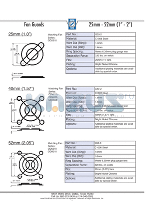 G40-2 datasheet - Fan Guards