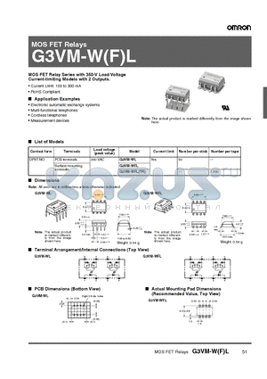 G3VM-WL datasheet - MOS FET Relays