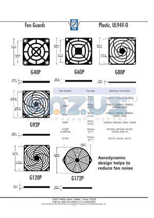 G40P datasheet - Fan Guards