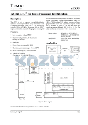 E5530H-232-S8 datasheet - 128-Bit IDIC for Radio Frequency Identification